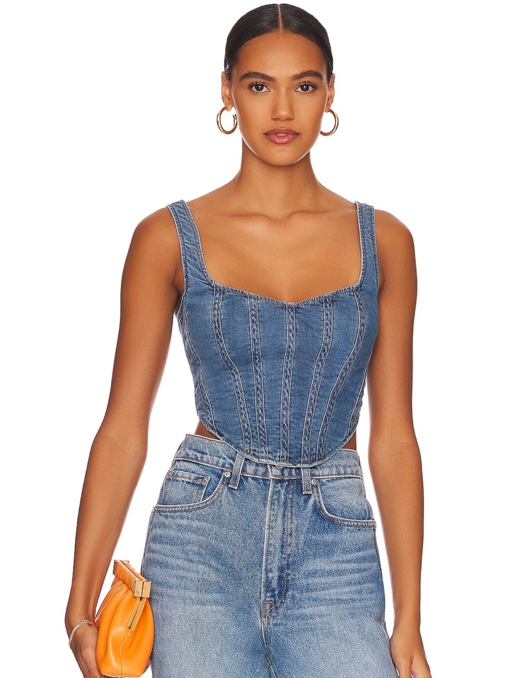 Bardot Blue Denim Corset Top